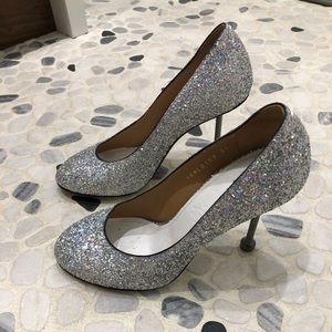 Maison Margiela metal heel glitter pump